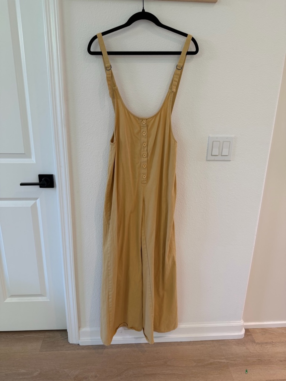 Yellow Button-Front Overalls